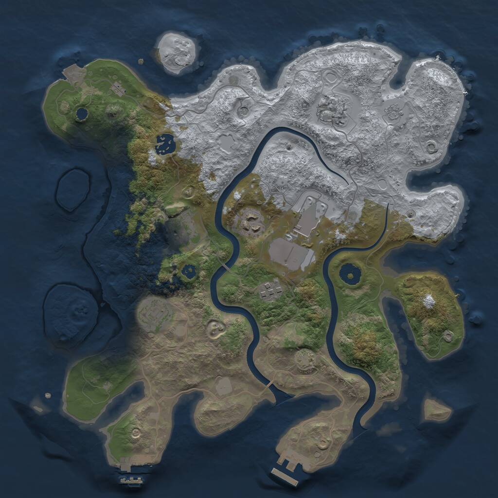 Rust Map: Procedural Map, Size: 3500, Seed: 411212121, 13 Monuments