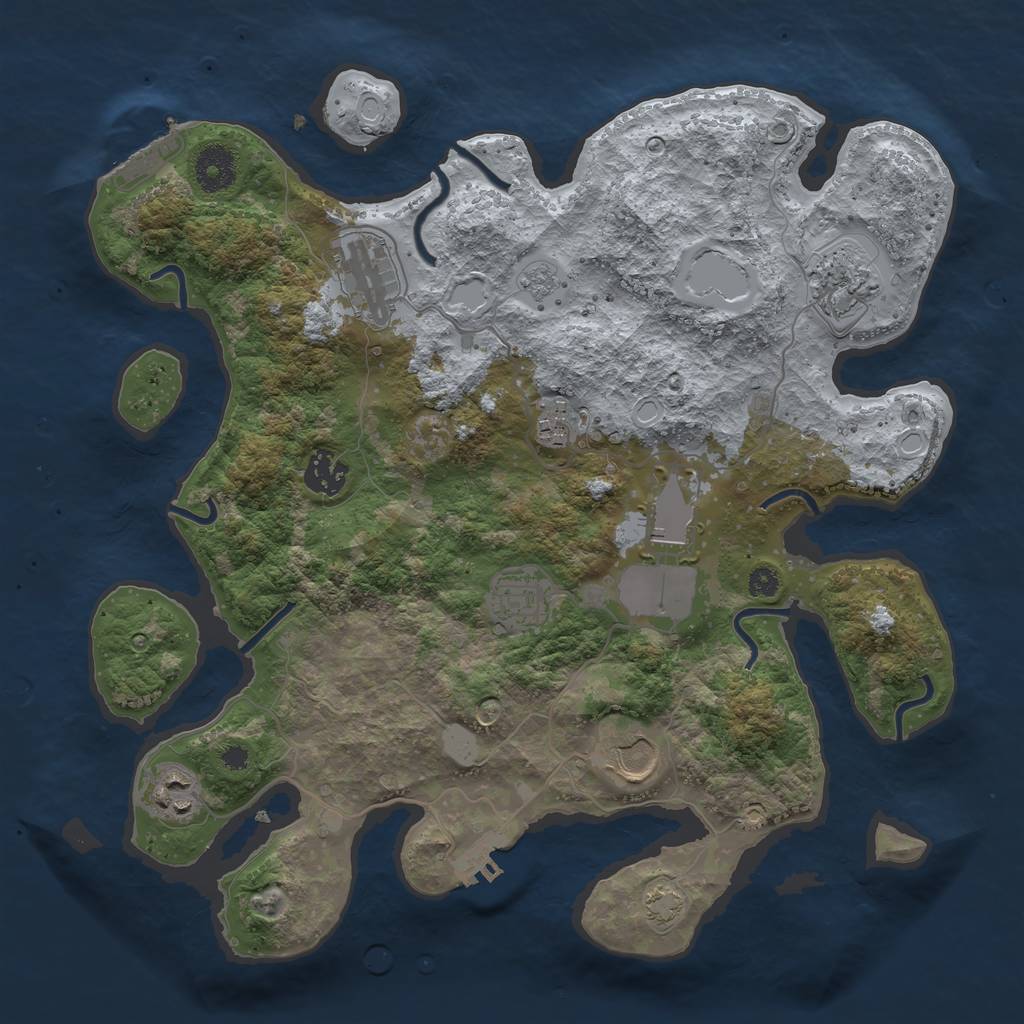 Rust Map: Procedural Map, Size: 3500, Seed: 411212121, 15 Monuments