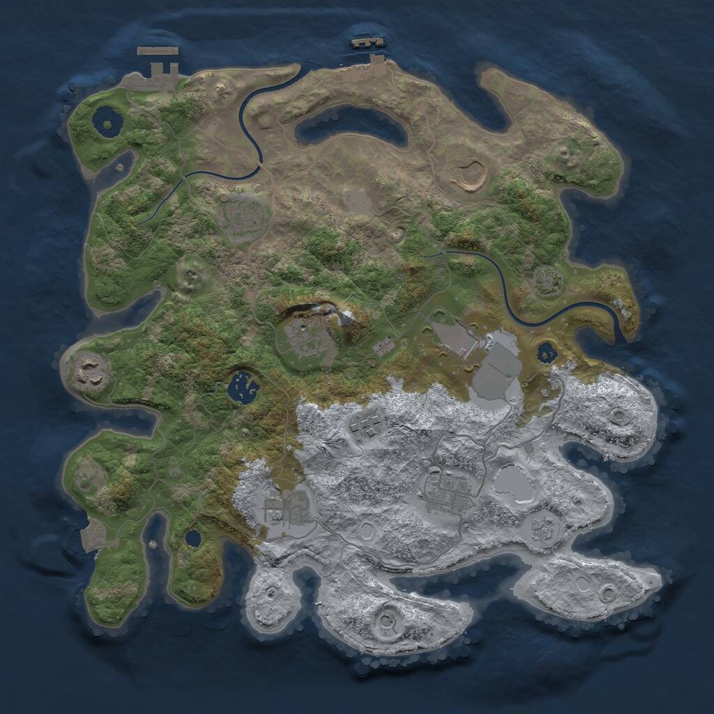 Rust Map: Procedural Map, Size: 3500, Seed: 807, 15 Monuments