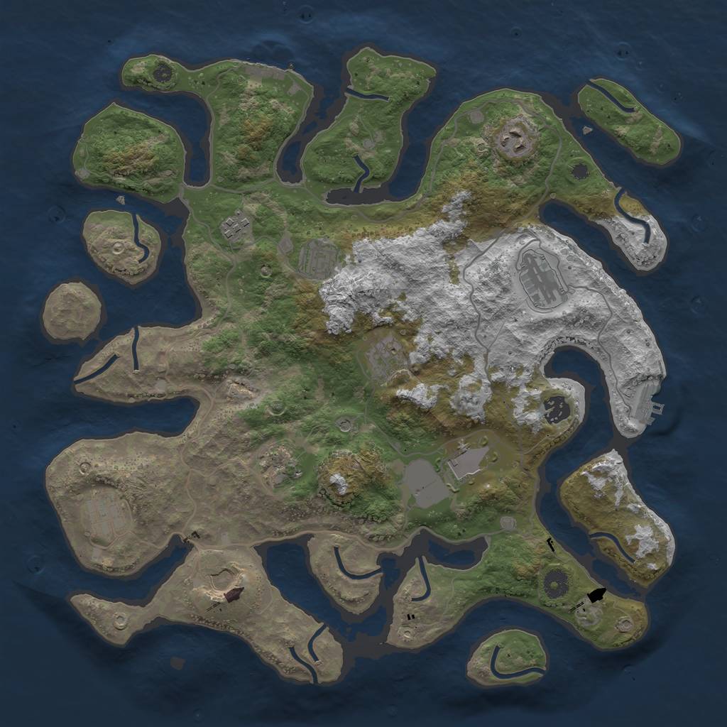 Rust Map: Procedural Map, Size: 4000, Seed: 219878561, 15 Monuments