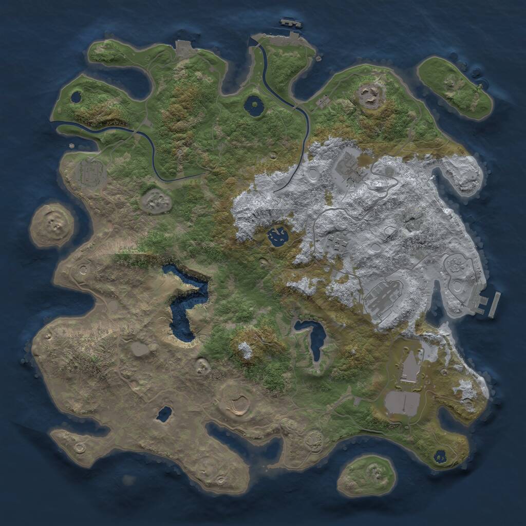 Rust Map: Procedural Map, Size: 4000, Seed: 219878561, 14 Monuments