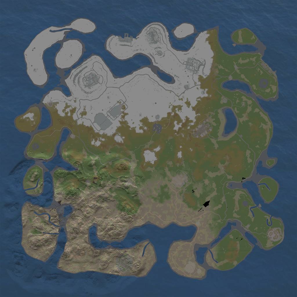 Rust Map: Procedural Map, Size: 4500, Seed: 63412723, 15 Monuments