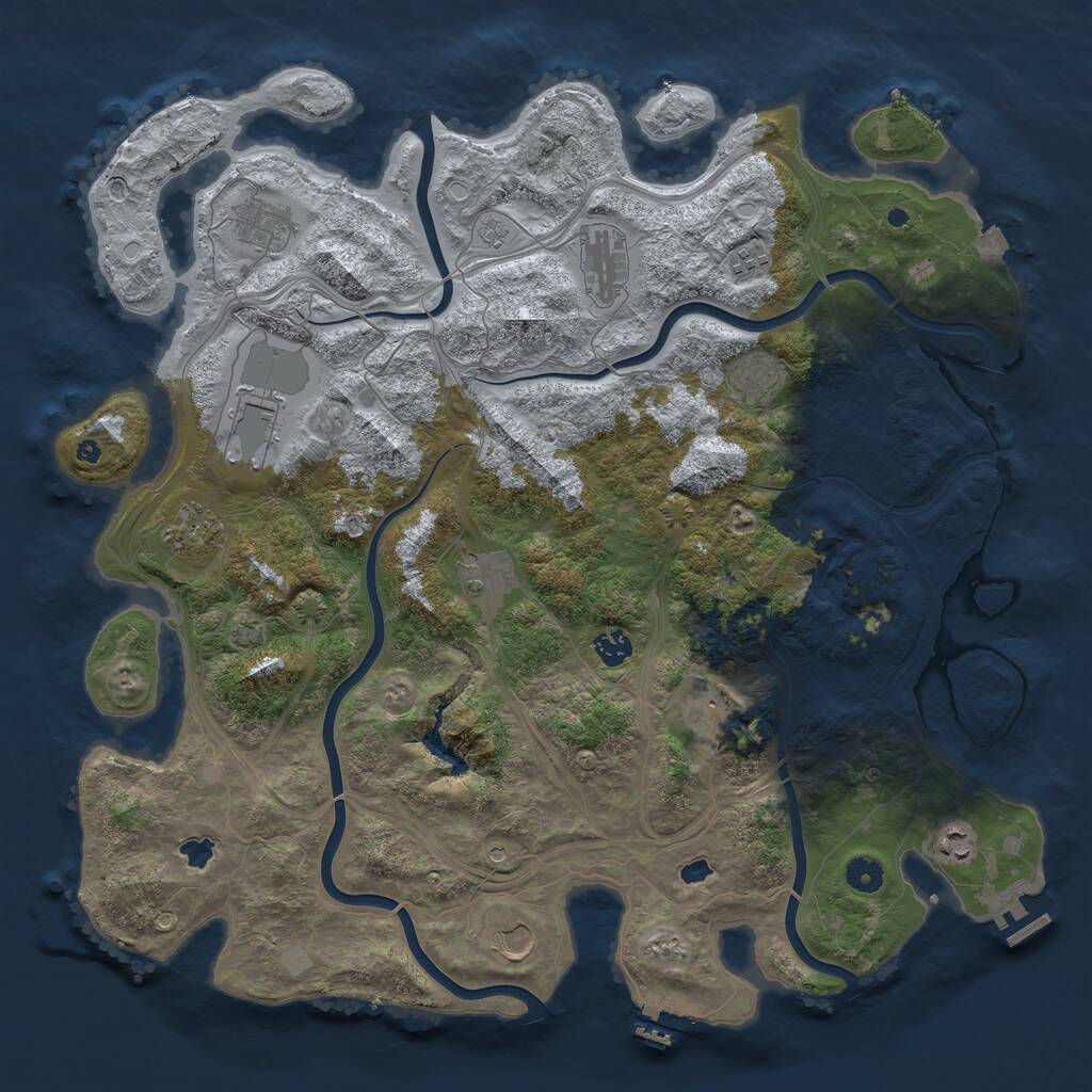 Rust Map: Procedural Map, Size: 4500, Seed: 63412723, 17 Monuments