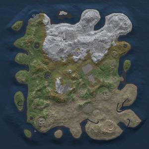 Thumbnail Rust Map: Procedural Map, Size: 3700, Seed: 1914773814, 16 Monuments