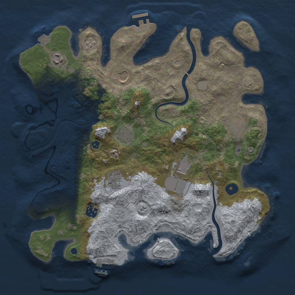 Rust Map: Procedural Map, Size: 3700, Seed: 445210825, 14 Monuments