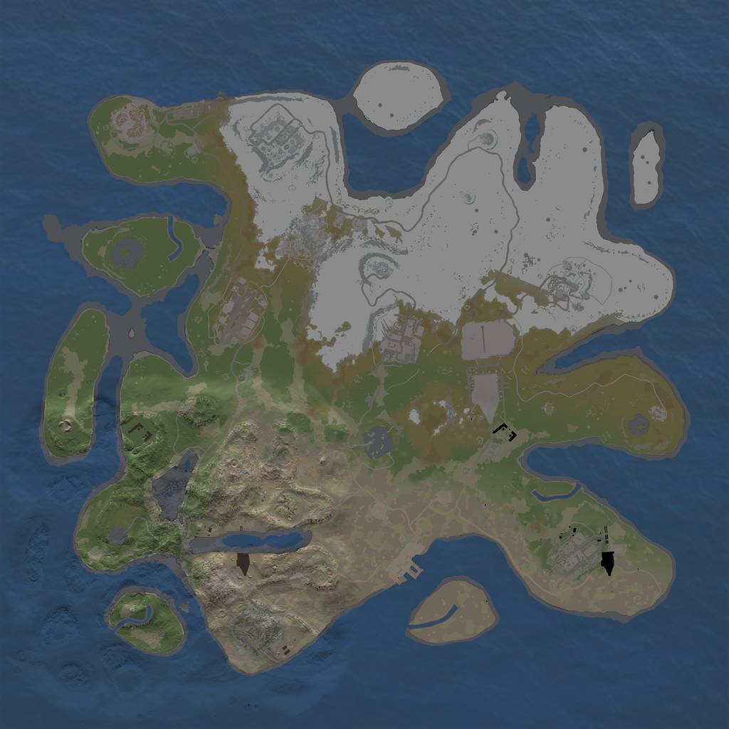 Rust Map: Procedural Map, Size: 3500, Seed: 783778272, 16 Monuments