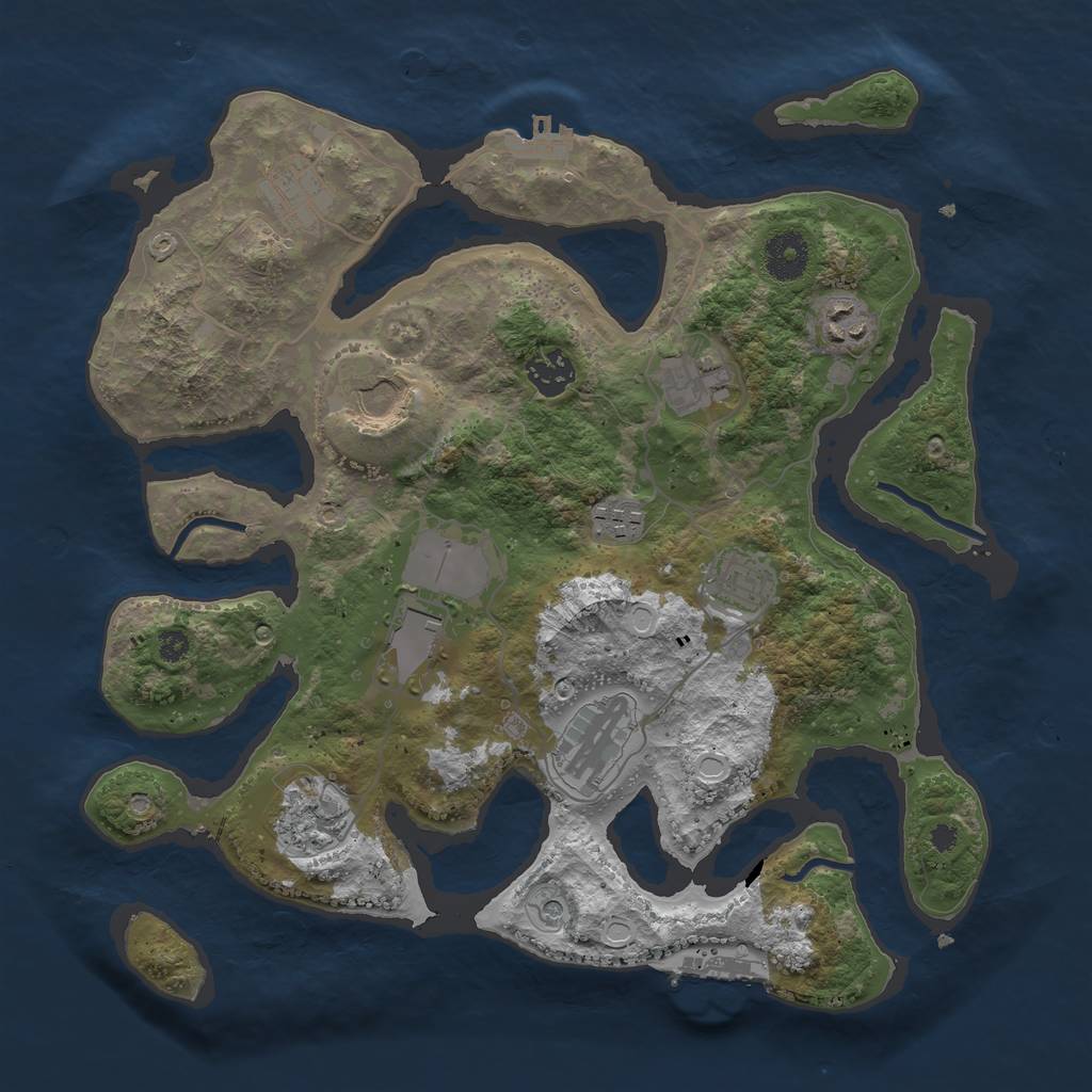 Rust Map: Procedural Map, Size: 3500, Seed: 24391, 21 Monuments