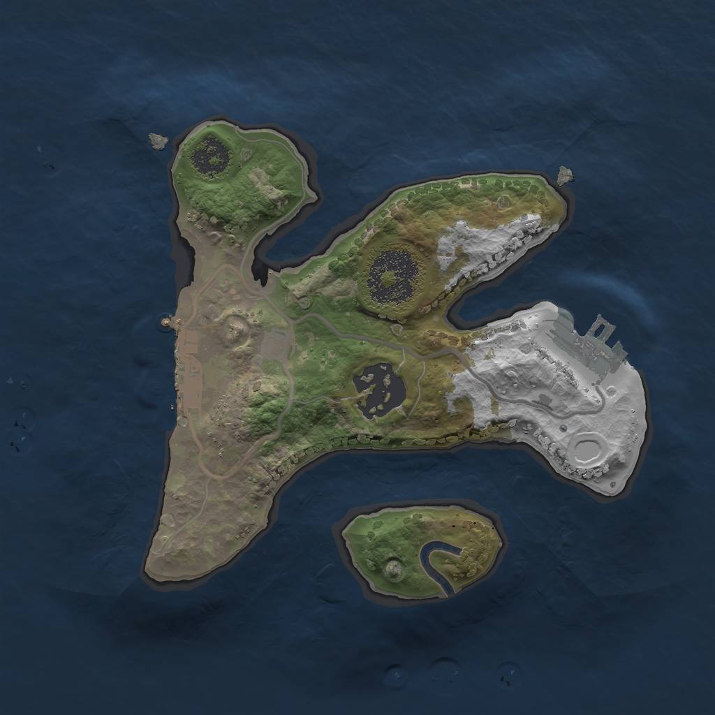 Rust Map: Procedural Map, Size: 2000, Seed: 1256, 8 Monuments