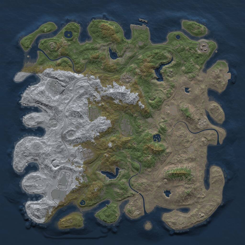 Rust Map: Procedural Map, Size: 4500, Seed: 1902968972, 14 Monuments