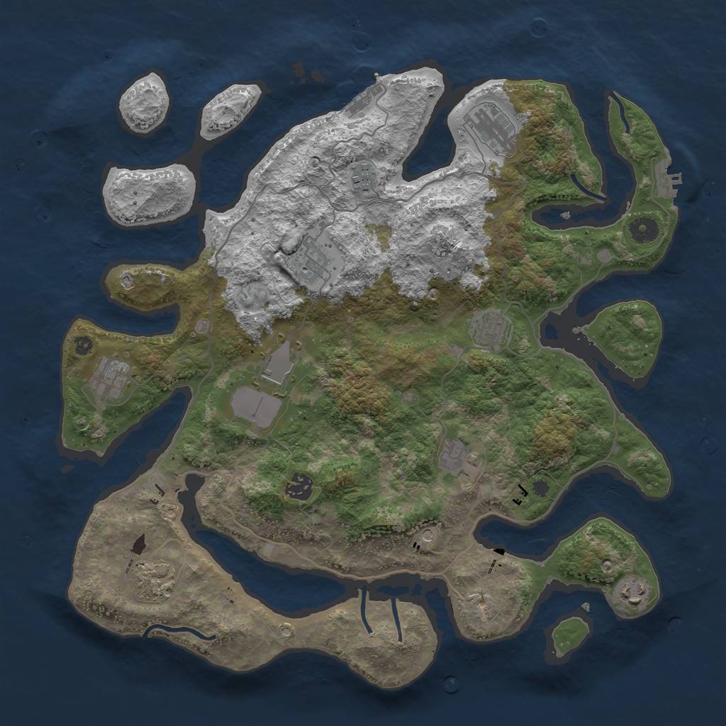 Rust Map: Procedural Map, Size: 4000, Seed: 785374195, 15 Monuments