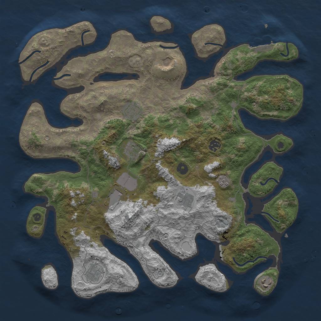 Rust Map: Procedural Map, Size: 4250, Seed: 1431038969, 19 Monuments