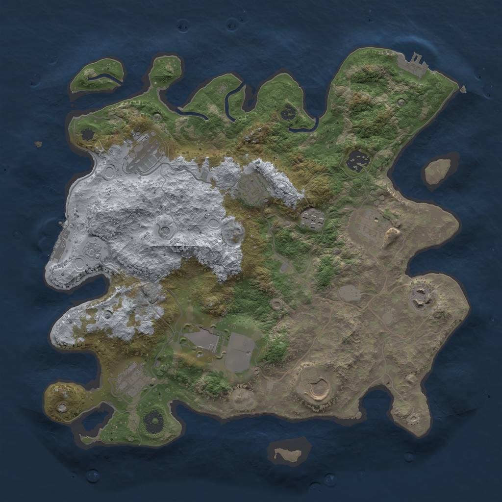 Rust Map: Procedural Map, Size: 3500, Seed: 8845645, 16 Monuments