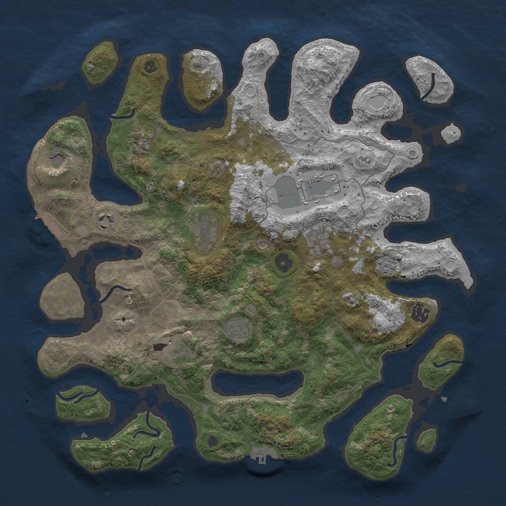 Rust Map: Procedural Map, Size: 4200, Seed: 1969440807, 18 Monuments