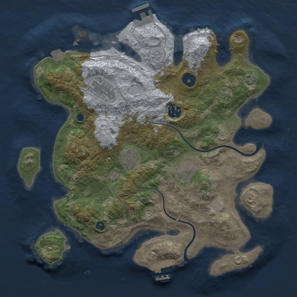 Rust Map: Procedural Map, Size: 3300, Seed: 6541239, 10 Monuments