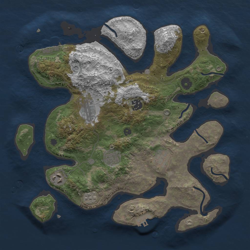 Rust Map: Procedural Map, Size: 3300, Seed: 6541239, 11 Monuments