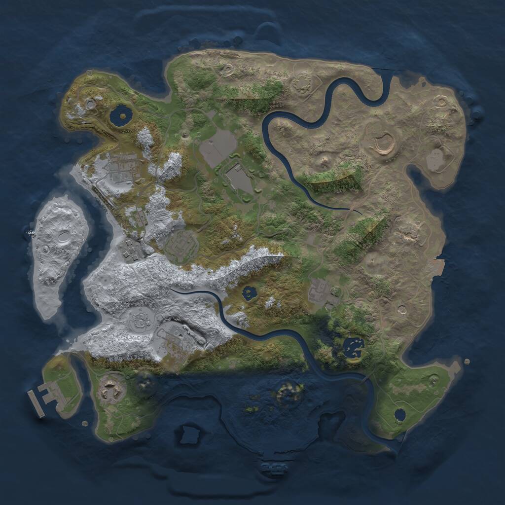 Rust Map: Procedural Map, Size: 3500, Seed: 658277676, 15 Monuments