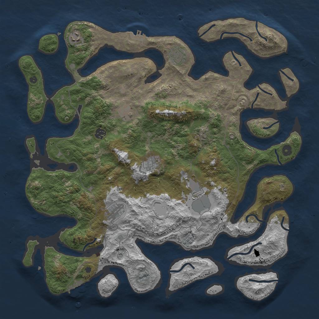 Rust Map: Procedural Map, Size: 4500, Seed: 53288760, 20 Monuments