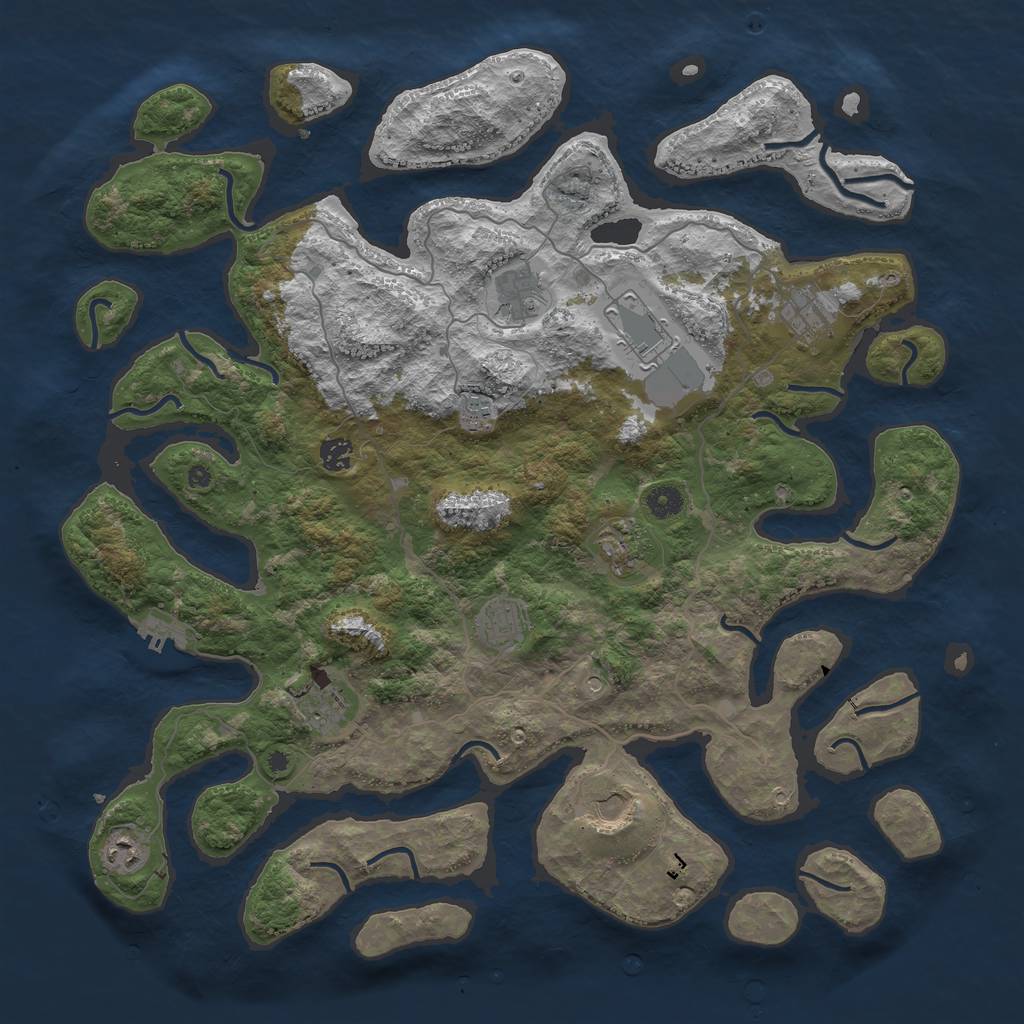 Rust Map: Procedural Map, Size: 4500, Seed: 162655546, 14 Monuments