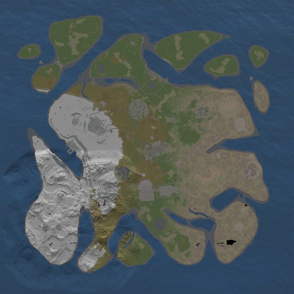 Rust Map: Procedural Map, Size: 3600, Seed: 805038821, 15 Monuments