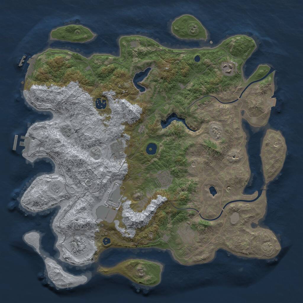 Rust Map: Procedural Map, Size: 4000, Seed: 15000000, 14 Monuments