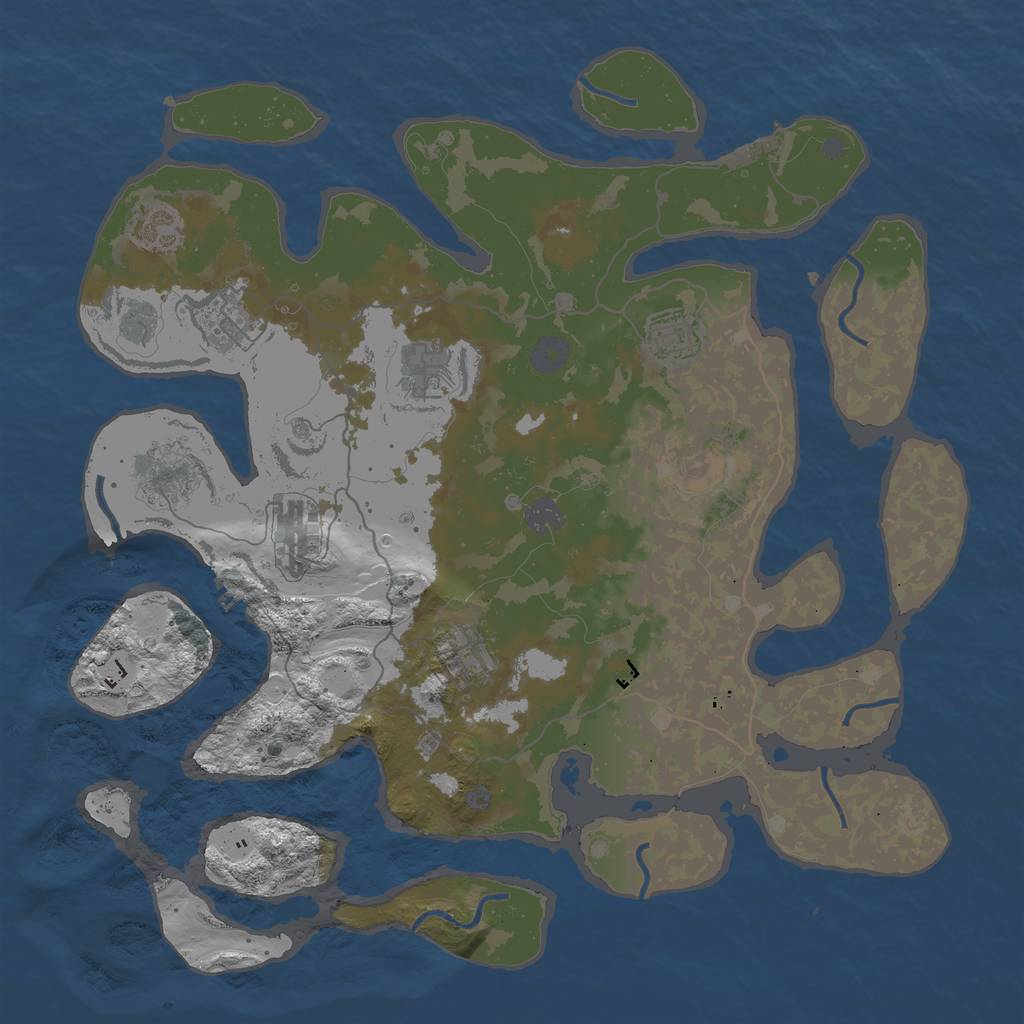 Rust Map: Procedural Map, Size: 4000, Seed: 15000000, 14 Monuments
