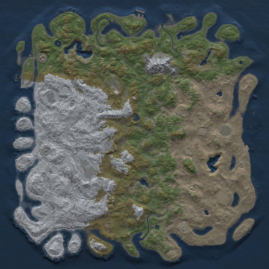 Rust Map: Procedural Map, Size: 6000, Seed: 19731221, 17 Monuments