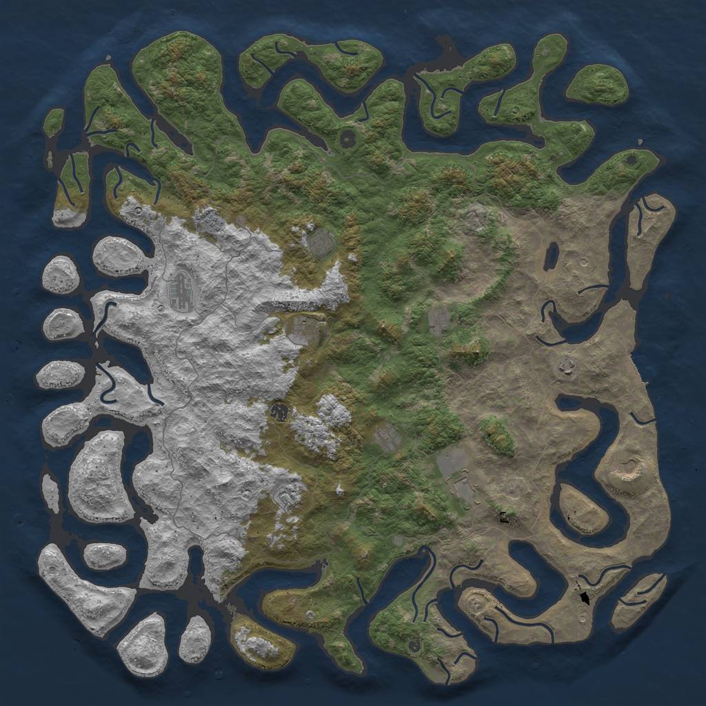 Rust Map: Procedural Map, Size: 6000, Seed: 19731221, 15 Monuments