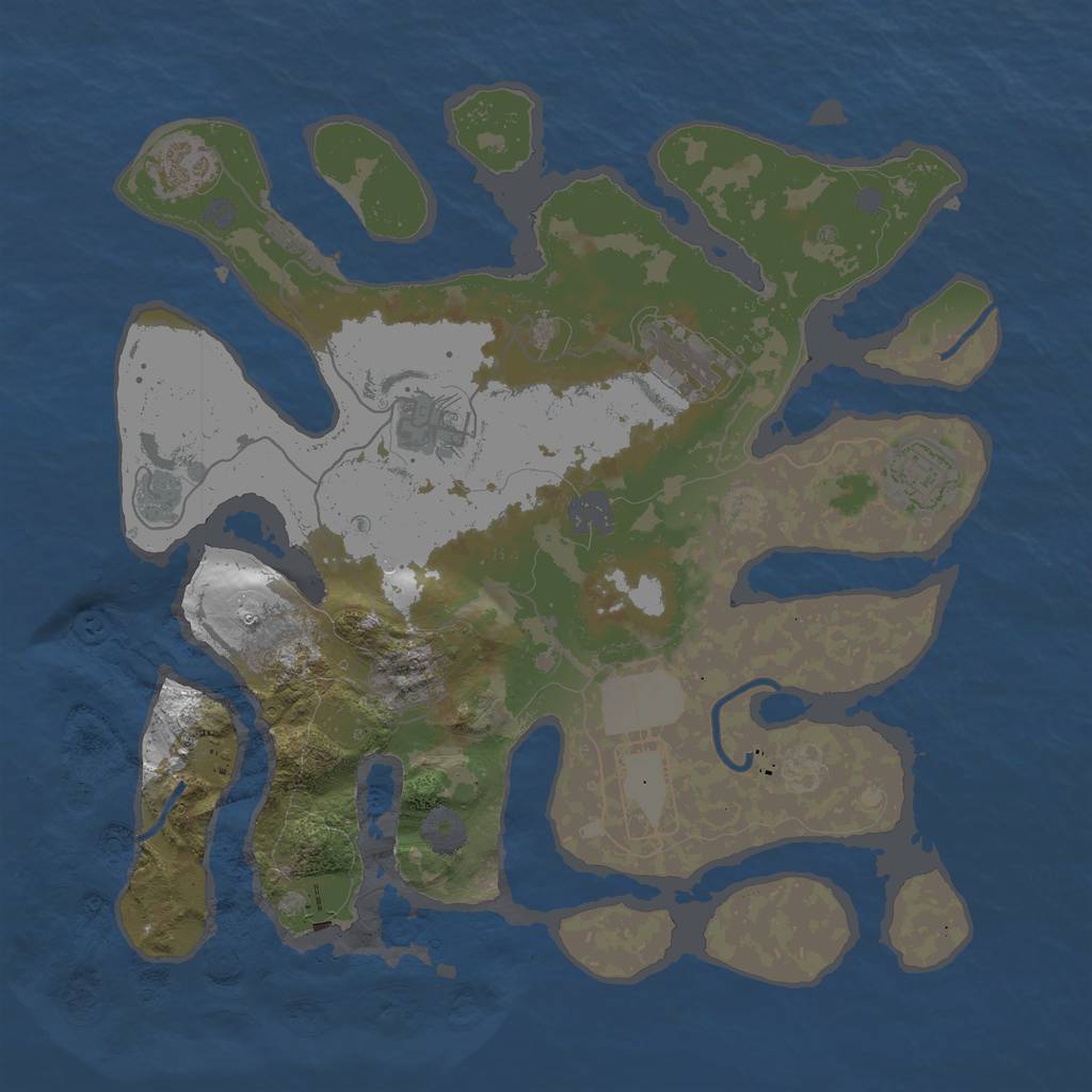 Rust Map: Procedural Map, Size: 3500, Seed: 14892, 12 Monuments