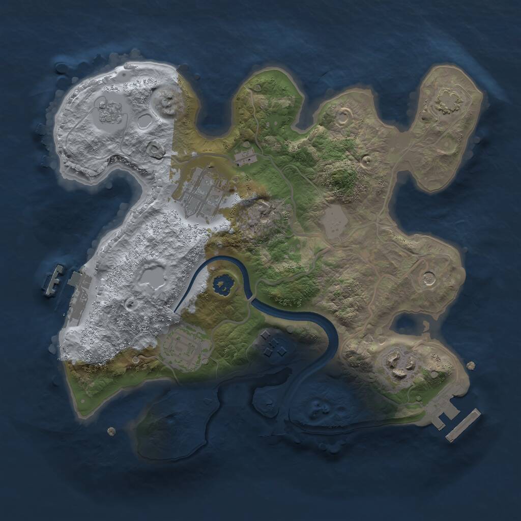 Rust Map: Procedural Map, Size: 2499, Seed: 1263476743, 10 Monuments