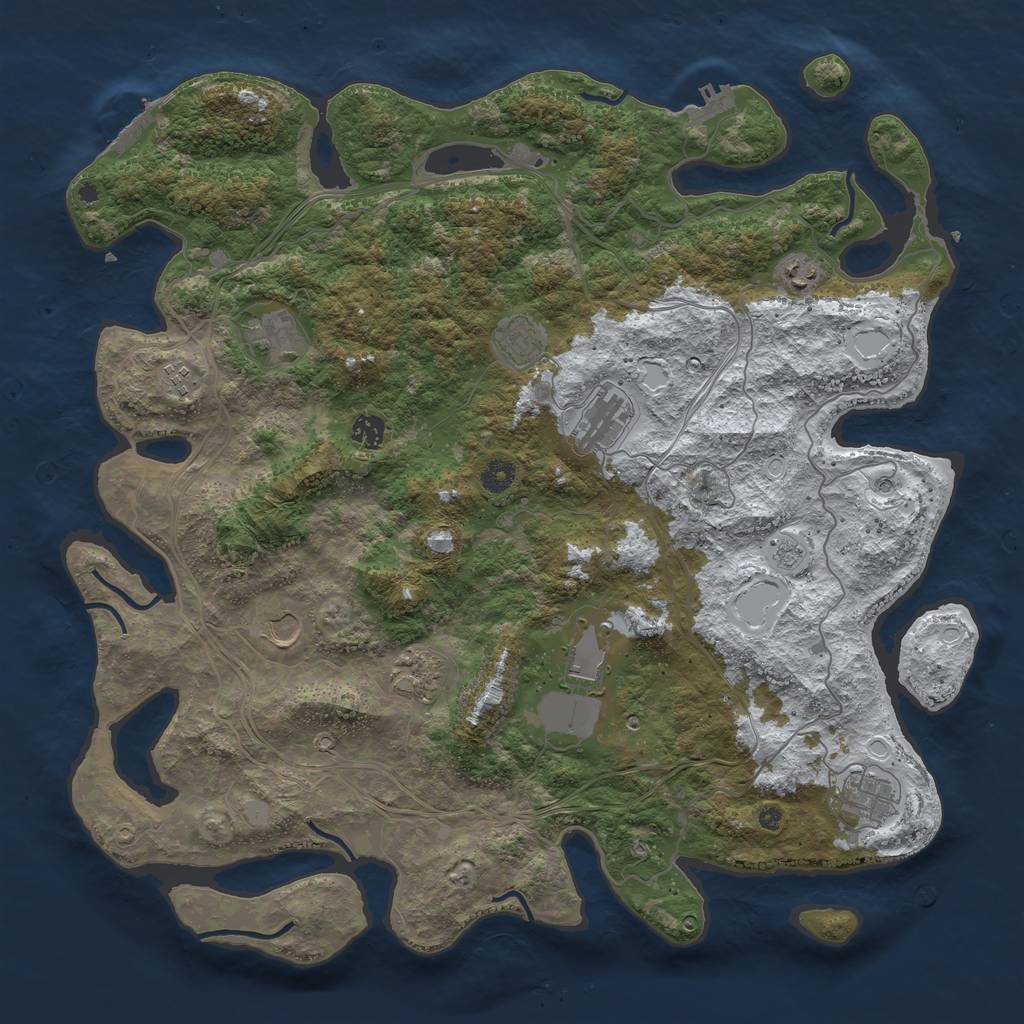 Rust Map: Procedural Map, Size: 4500, Seed: 10052021, 19 Monuments