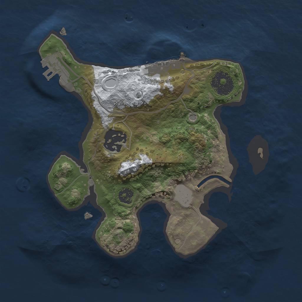 Rust Map: Procedural Map, Size: 2000, Seed: 123456789, 8 Monuments