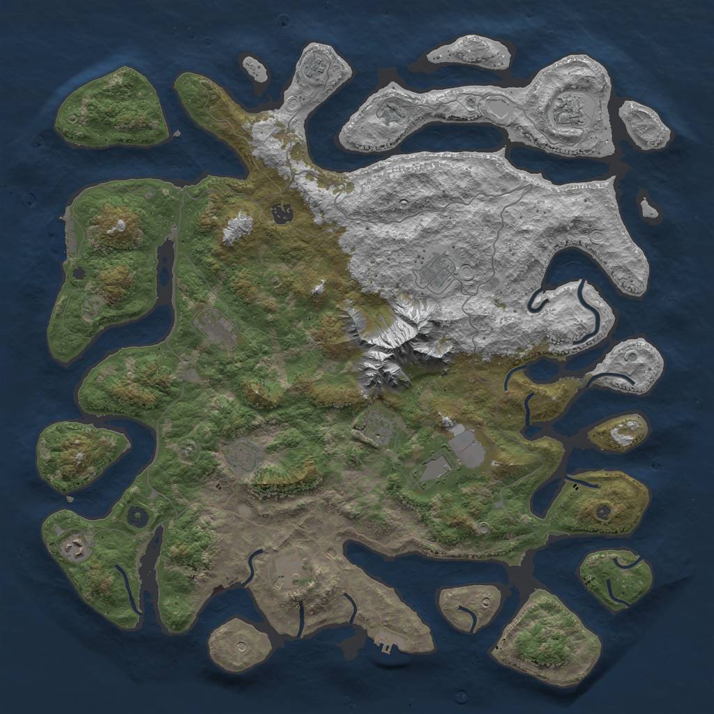 Rust Map: Procedural Map, Size: 5000, Seed: 236471, 18 Monuments