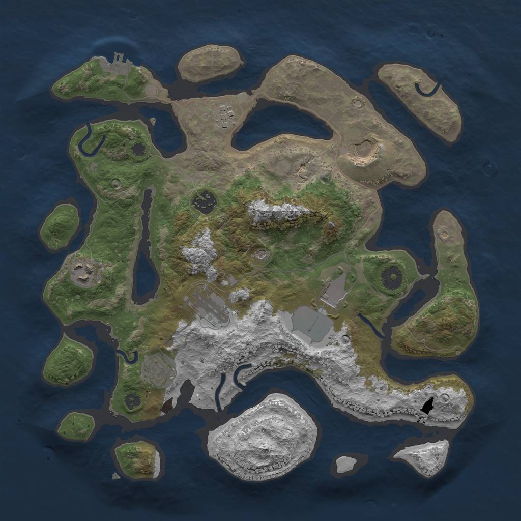 Rust Map: Procedural Map, Size: 3500, Seed: 5302, 11 Monuments