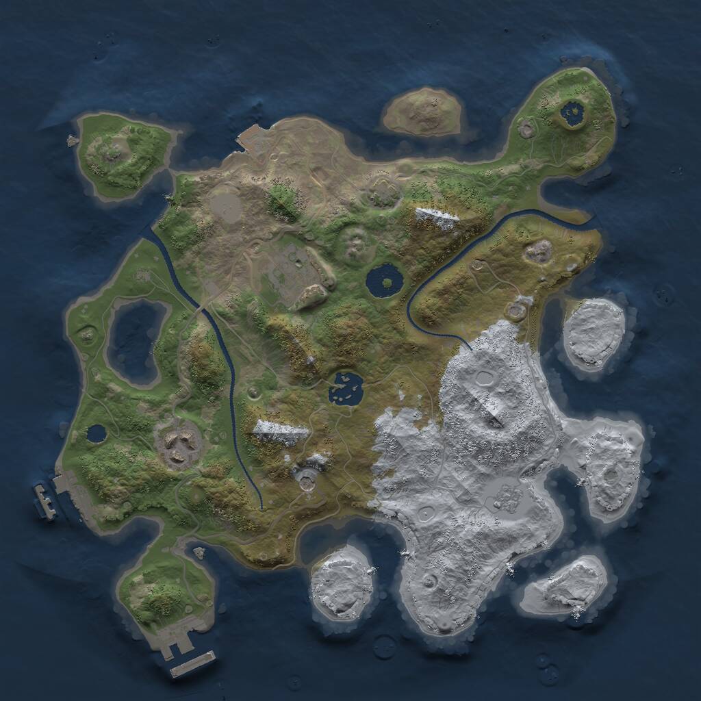 Rust Map: Procedural Map, Size: 3000, Seed: 357755955, 9 Monuments