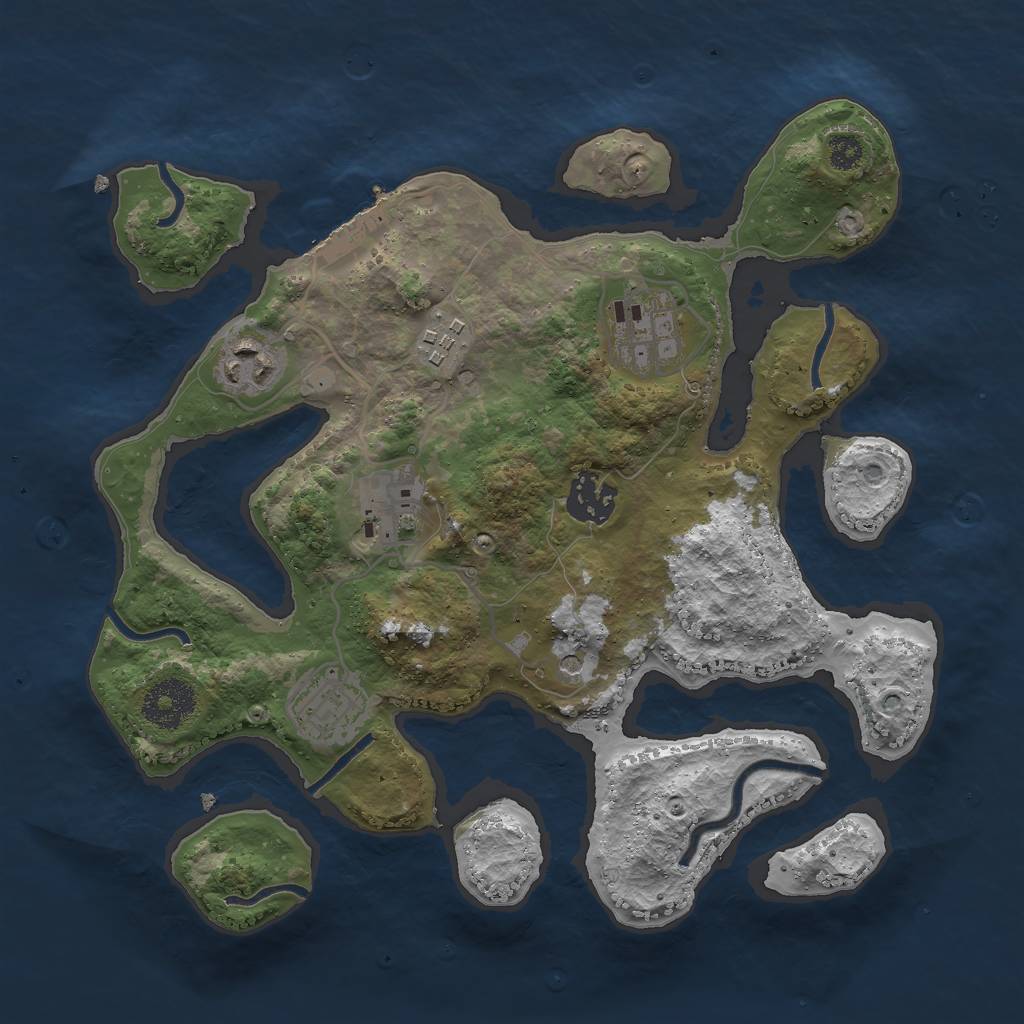 Rust Map: Procedural Map, Size: 3000, Seed: 357755955, 10 Monuments