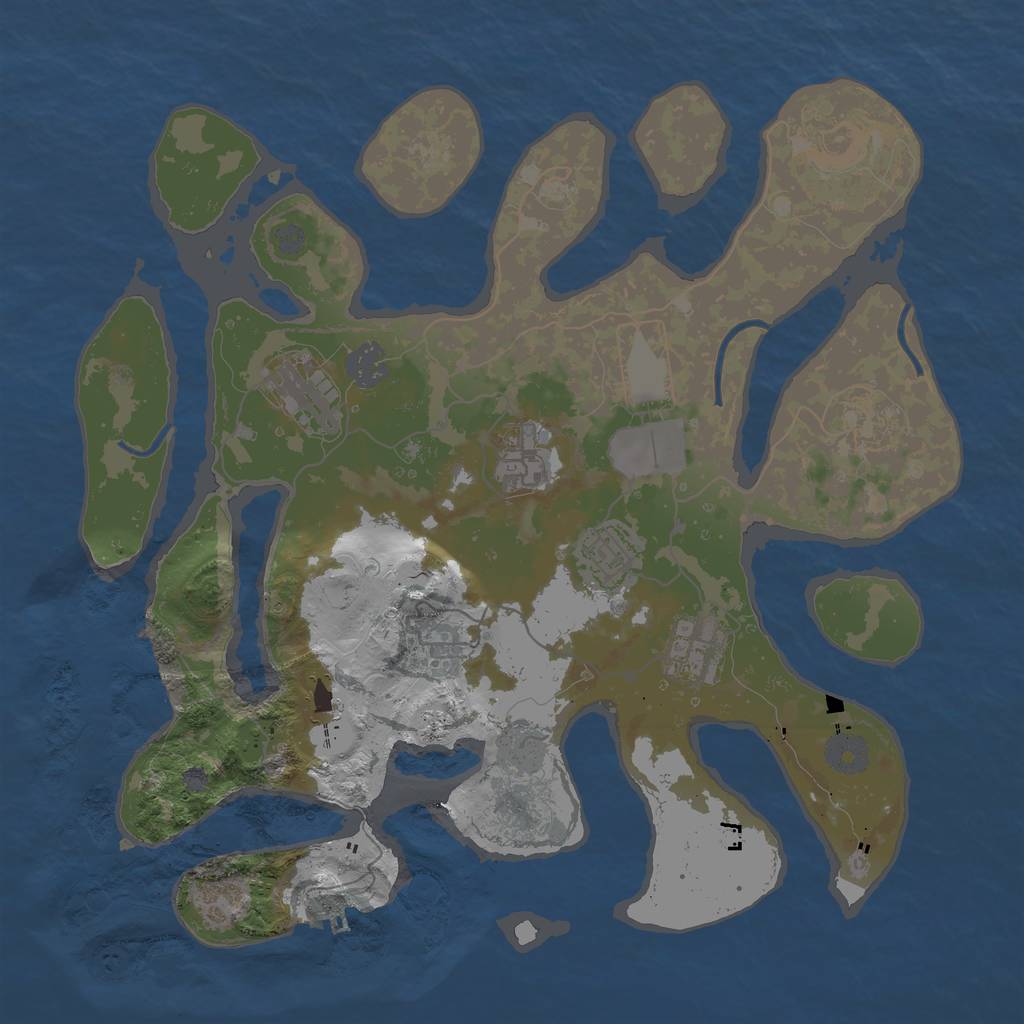 Rust Map: Procedural Map, Size: 3500, Seed: 1591233609, 16 Monuments