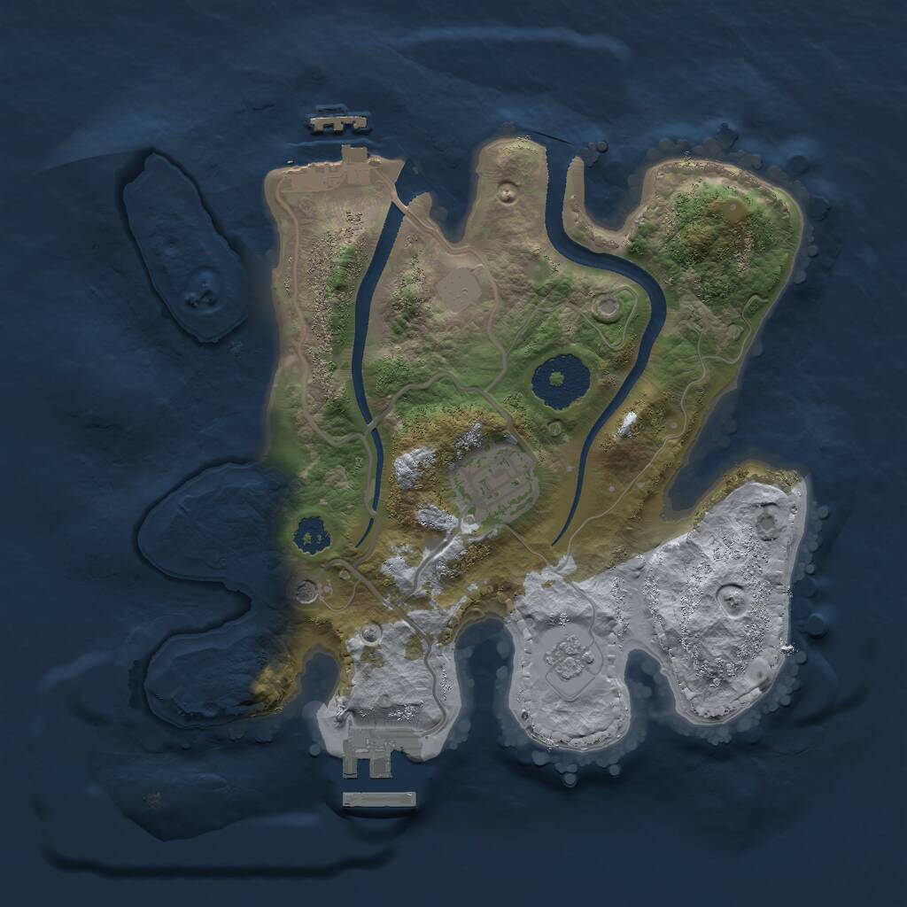 Rust Map: Procedural Map, Size: 2500, Seed: 148, 6 Monuments