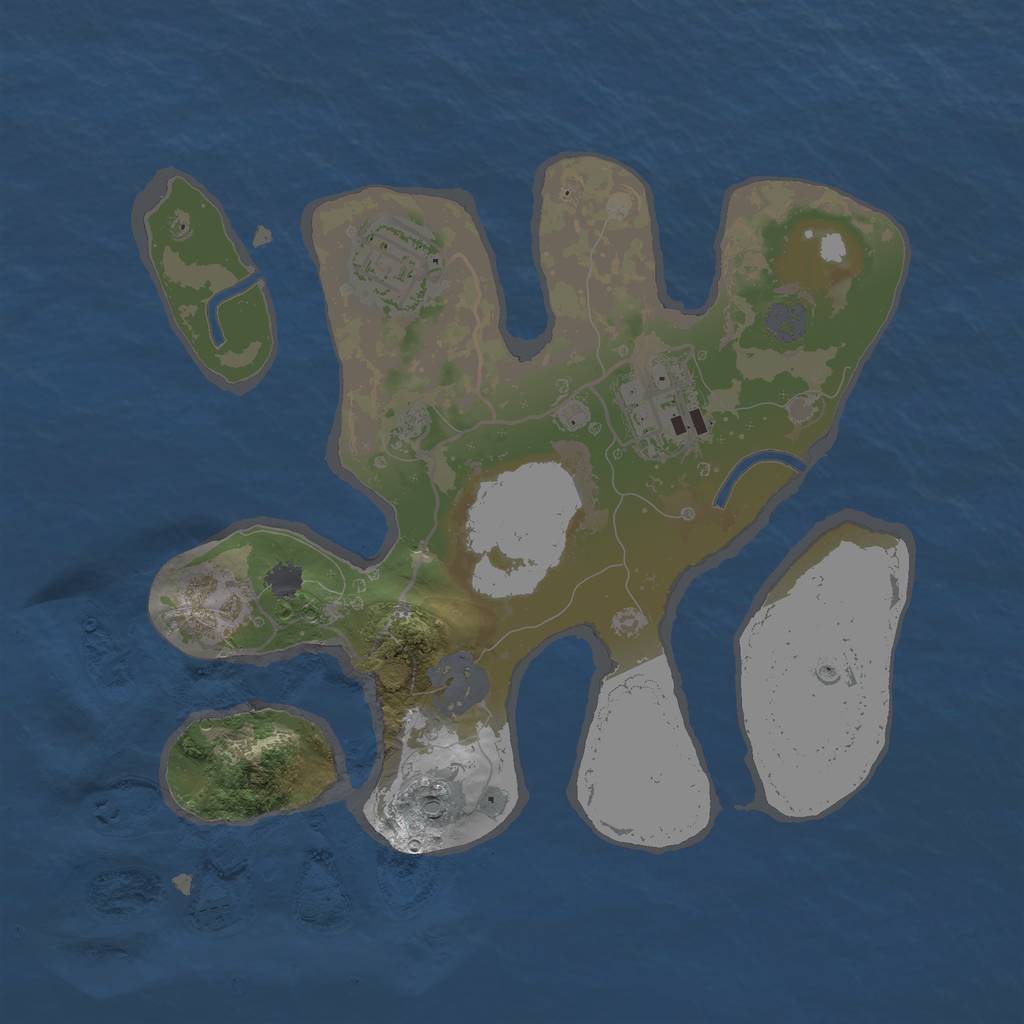 Rust Map: Procedural Map, Size: 2500, Seed: 148, 8 Monuments