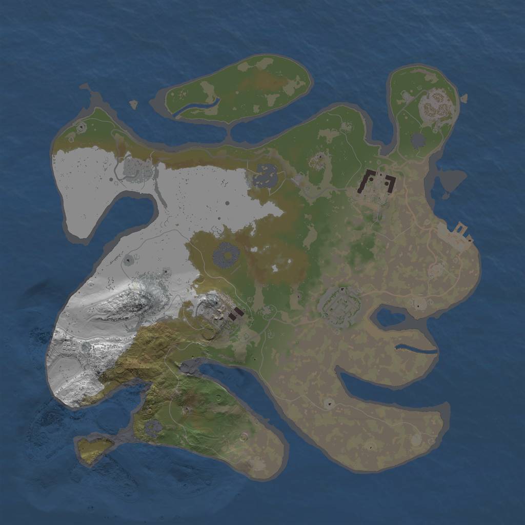 Rust Map: Procedural Map, Size: 3000, Seed: 239776109, 10 Monuments