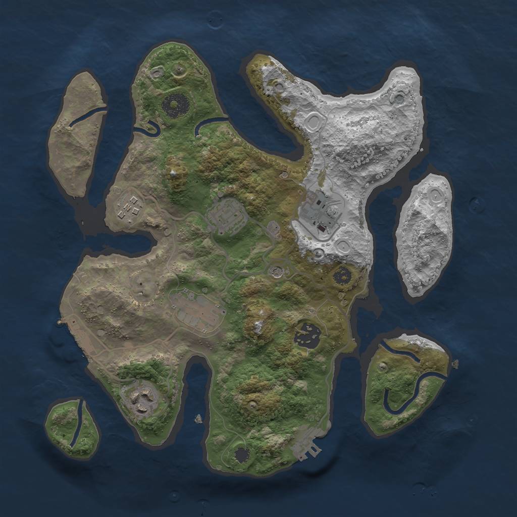 Rust Map: Procedural Map, Size: 3000, Seed: 966348458, 14 Monuments