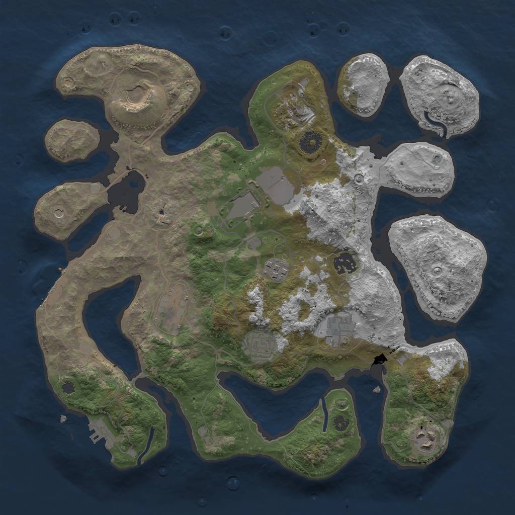 Rust Map: Procedural Map, Size: 3500, Seed: 2102913965, 14 Monuments