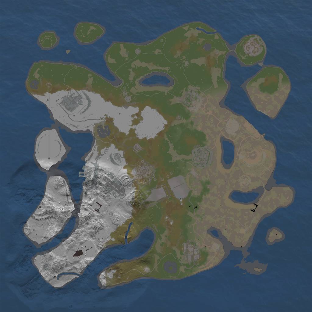 Rust Map: Procedural Map, Size: 3500, Seed: 1237620514, 15 Monuments