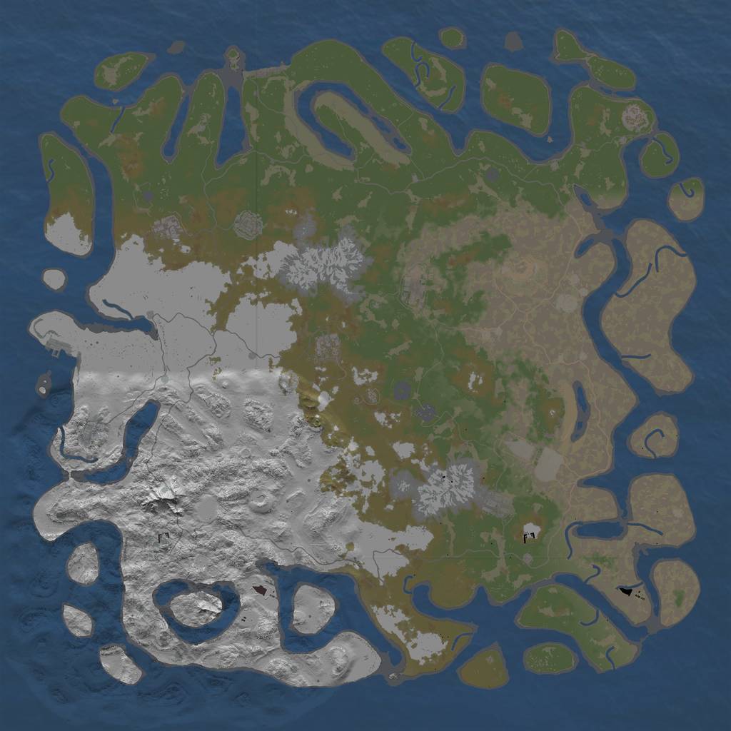 Rust Map: Procedural Map, Size: 6000, Seed: 110400106, 16 Monuments