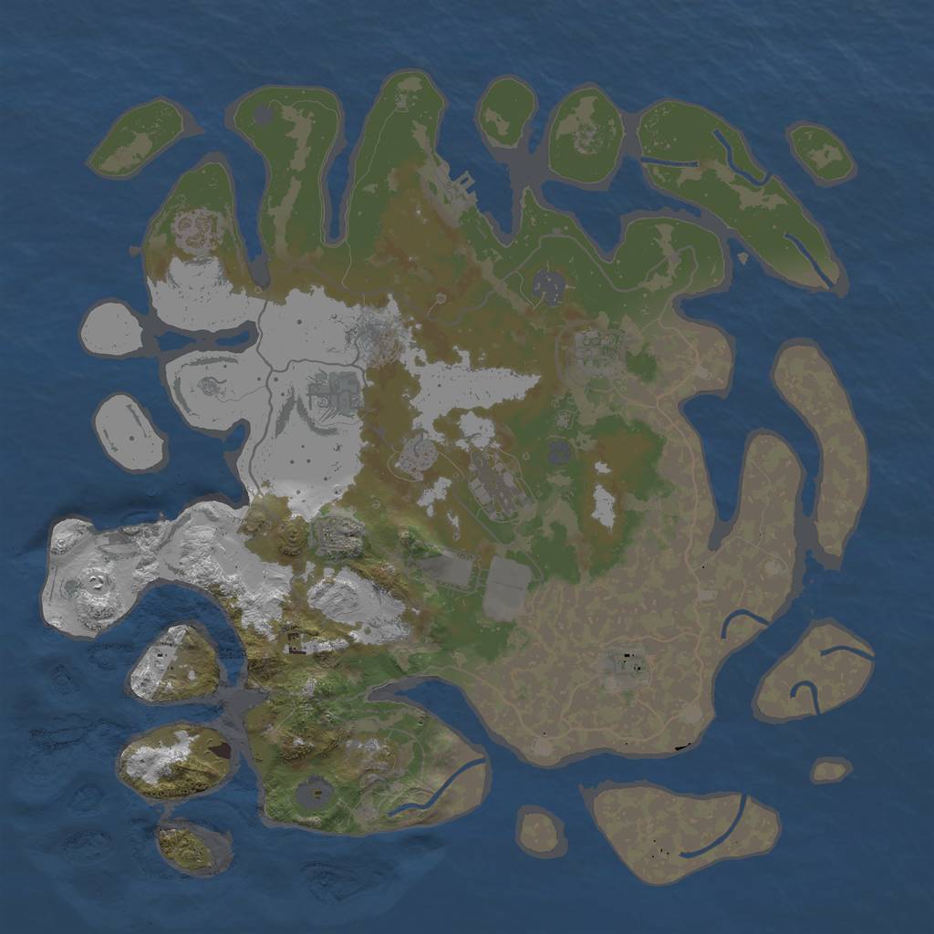 Rust Map: Procedural Map, Size: 4000, Seed: 94684168, 15 Monuments