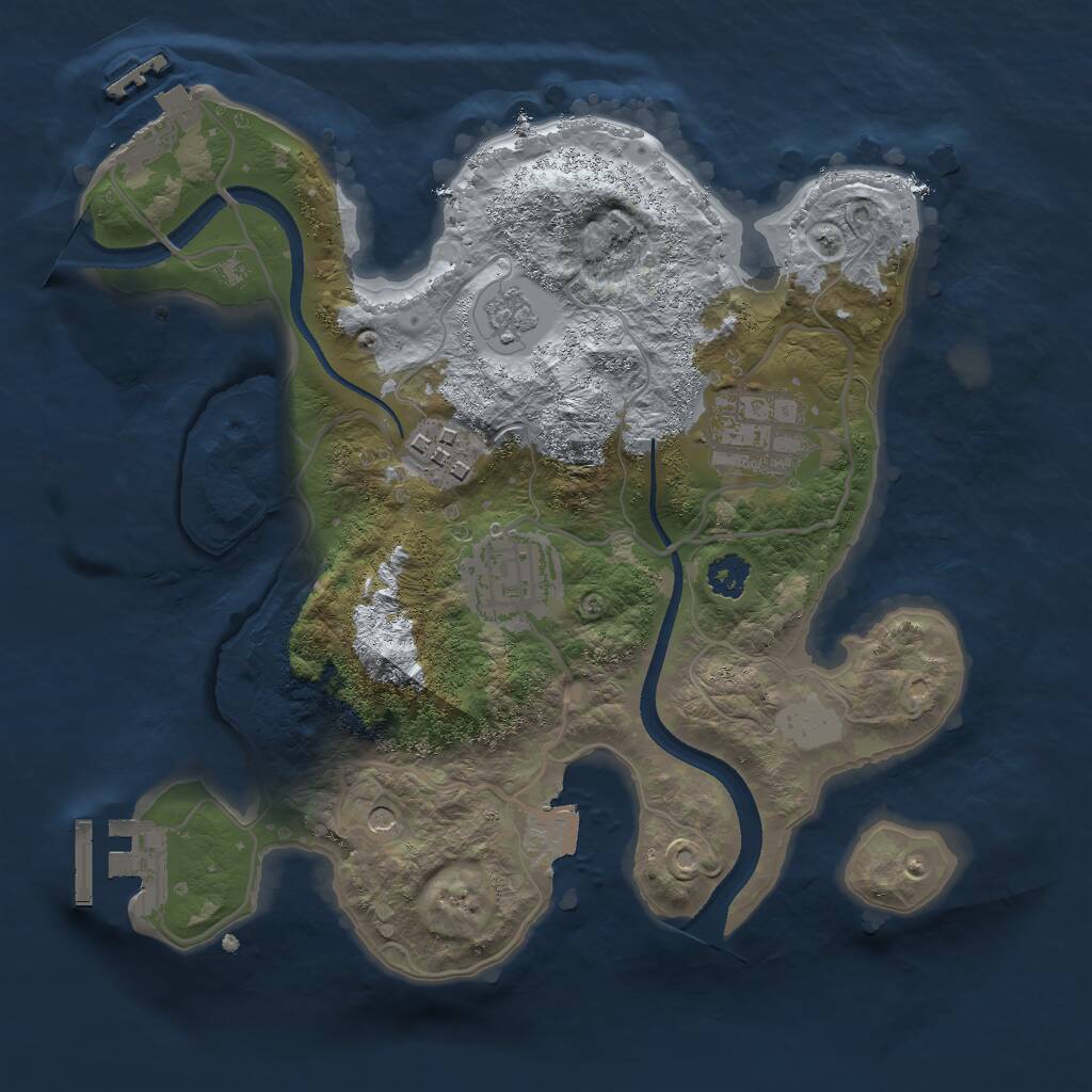 Rust Map: Procedural Map, Size: 2550, Seed: 1, 8 Monuments