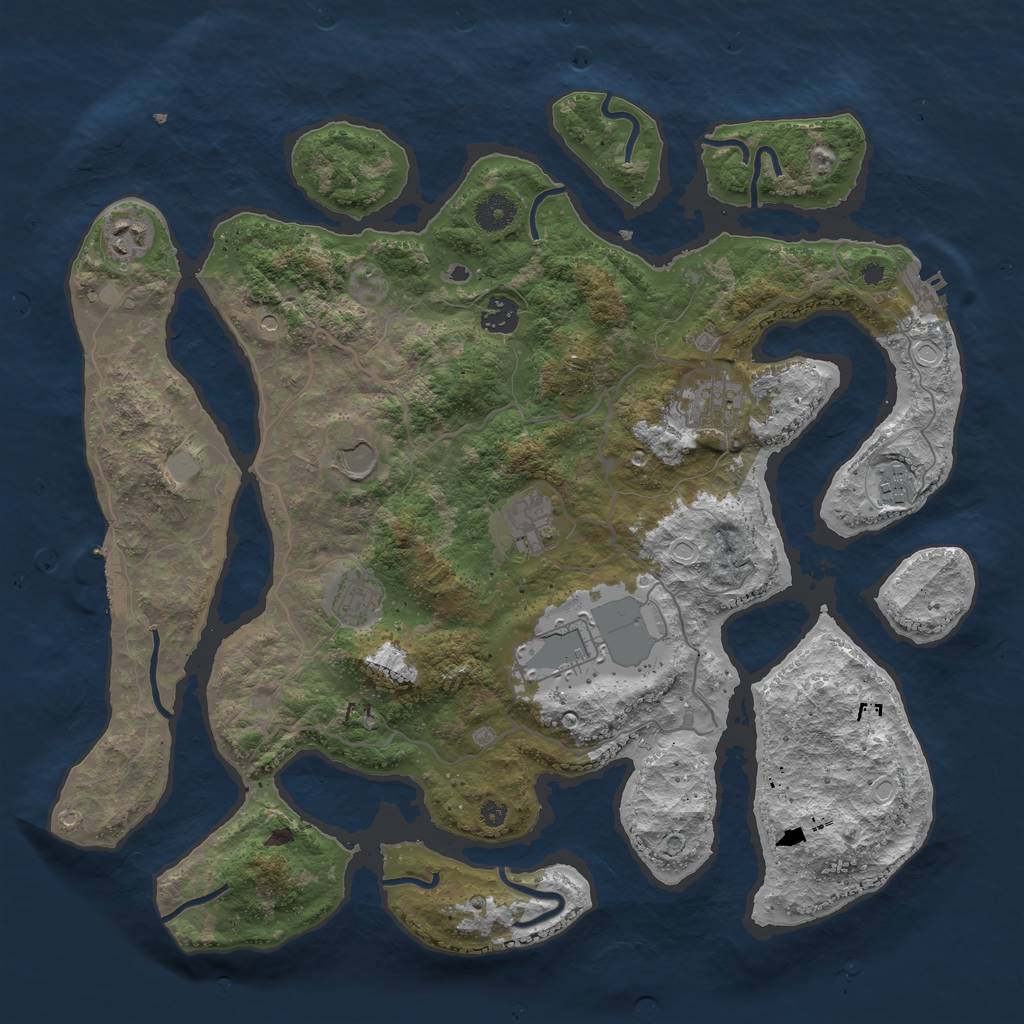 Rust Map: Procedural Map, Size: 4000, Seed: 16403, 16 Monuments