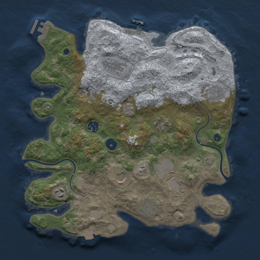 Rust Map: Procedural Map, Size: 3500, Seed: 32092, 15 Monuments