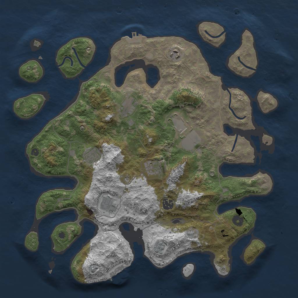 Rust Map: Procedural Map, Size: 4000, Seed: 22932, 16 Monuments