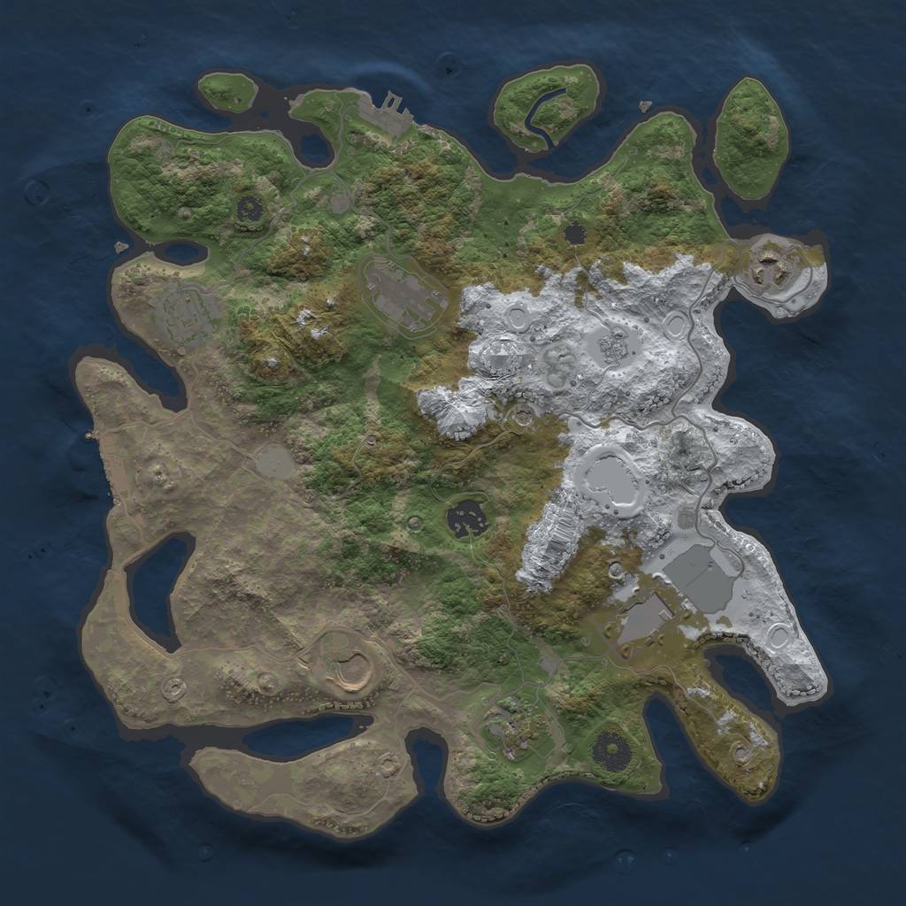 Rust Map: Procedural Map, Size: 3500, Seed: 10052021, 16 Monuments