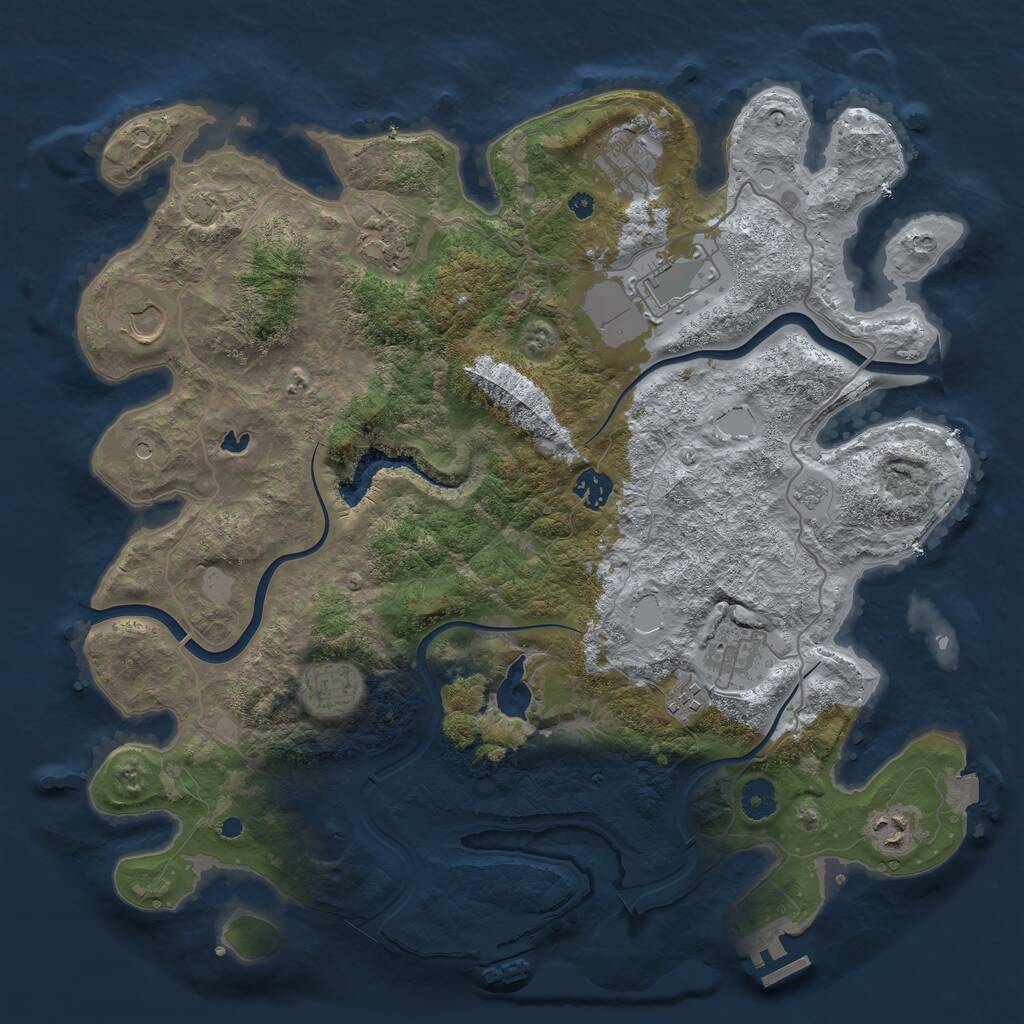 Rust Map: Procedural Map, Size: 4000, Seed: 1975856, 15 Monuments
